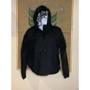 Junlan Sauna Suit for Women Medium Black Half Zip Workout Running Jacket Hooded